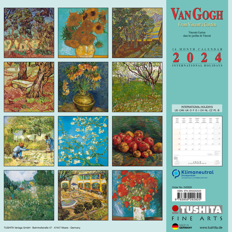 Calendrier Mural 2024 - 30 x 29 cm VAN GOGH