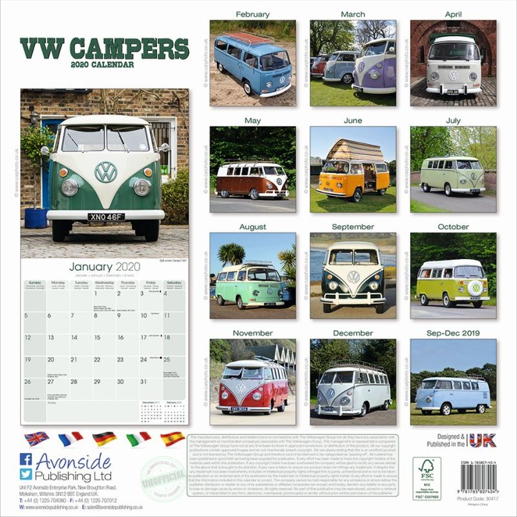 VW Camper Vans Wall Calendars 2024 Buy at UKposters