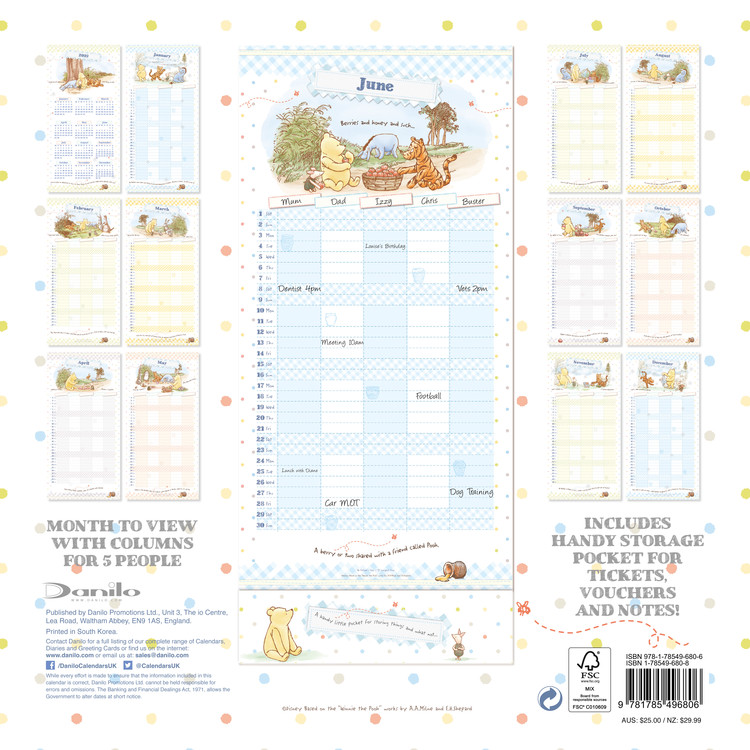 Winnie The Pooh Organiser Wall Calendars 2025 Buy at Europosters