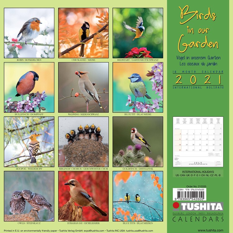 Birds in our Garden - Calendriers 2021