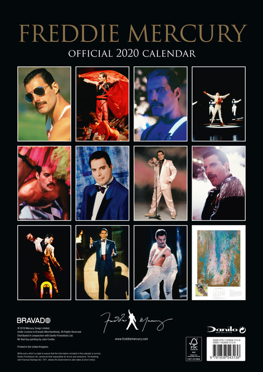 Freddie Mercury Calendriers 2020 Achetez sur Europosters