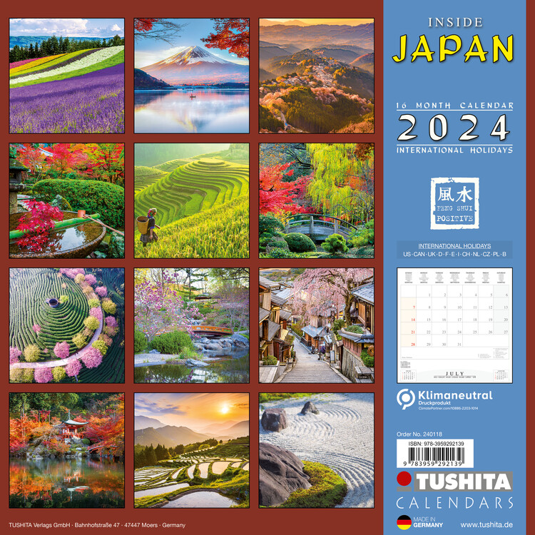 Calendrier marque-pages 2024 Japon