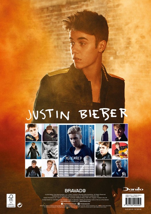 Justin Bieber Calendrier mural 2021 Grand format A3