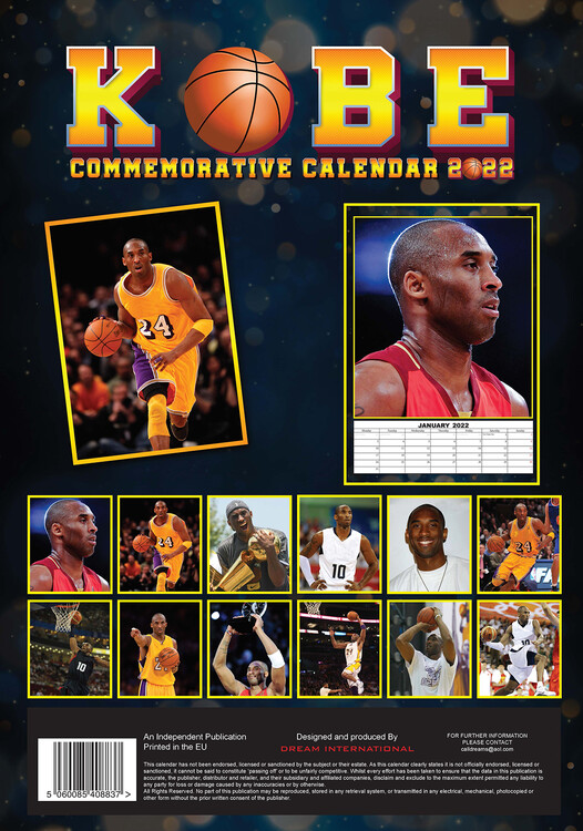 Kobe Bryant Calendriers 2022 Achetez sur Europosters