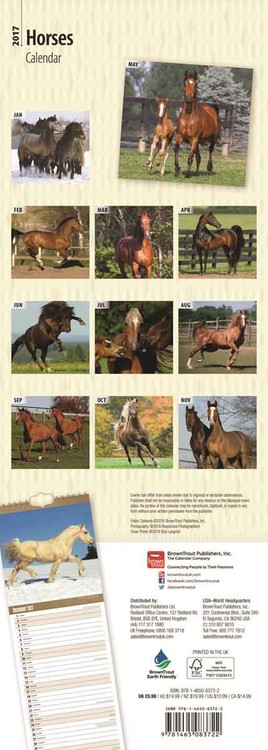 Les chevaux - Calendriers 2017