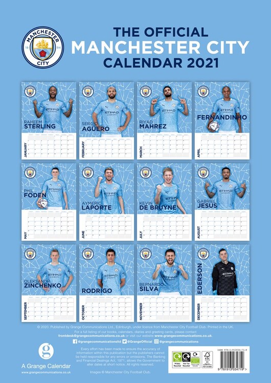 Calendrier Manchester City 2023 Manchester City - Calendriers 2021 | Achetez Sur Europosters.fr