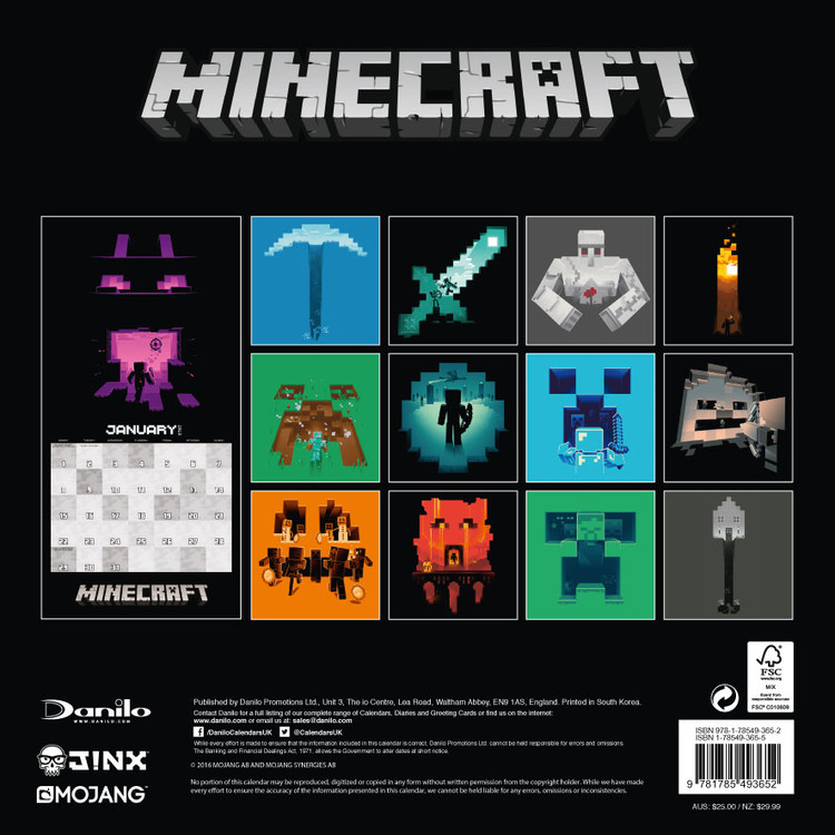Calendrier 2019 Minecraft