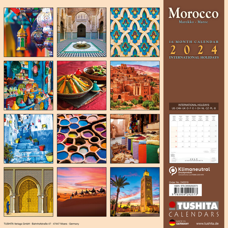 Calendrier Mural 2024 - Calendrier Mural 2024 de Maroc