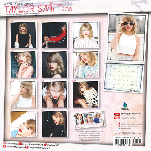 Taylor Swift - Calendriers 2016