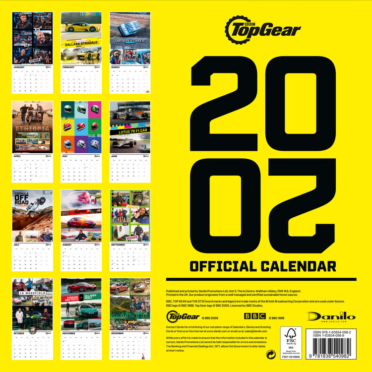 Top Gear Calendriers 2024 Achetez sur Europosters