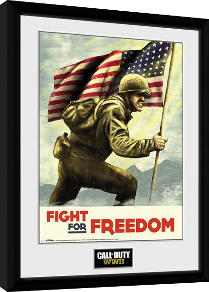Zarámovaný plakát Call of Duty WWII - Fight For Freedom