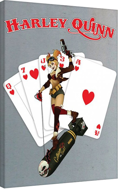 Print op canvas DC Comics - Harley Quinn - Cards