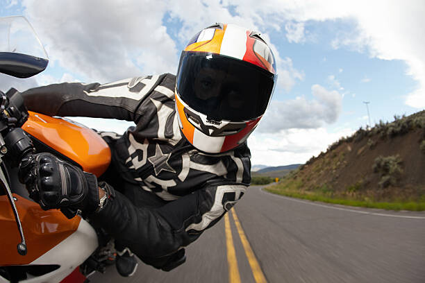 Canvas Print Motorcycle racer going fast.