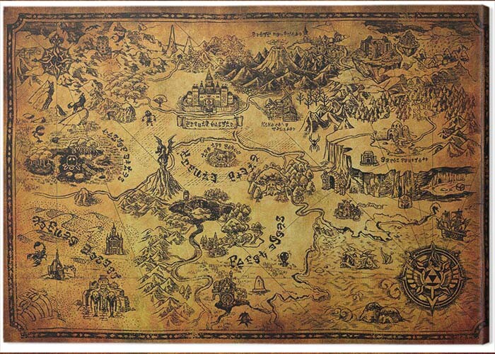 Legend Of Zelda Hyrule Map Canvas Print The Legend Of Zelda - Hyrule Map | Fine Art Prints & Wall  Decorations