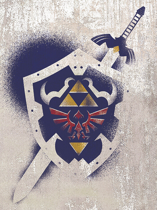 Canvas print The Legend Of Zelda - Hylian Shield Stencil ...