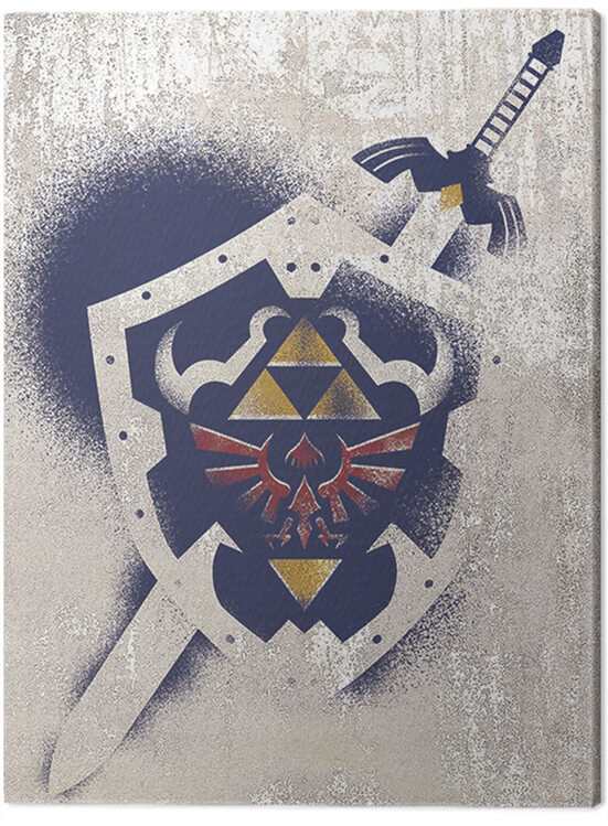 Canvas Print The Legend Of Zelda Hylian Shield Stencil
