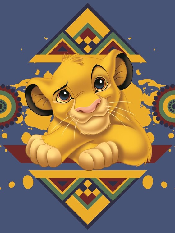 print The Lion King - Simba Pattern Wanddecoraties | Europosters