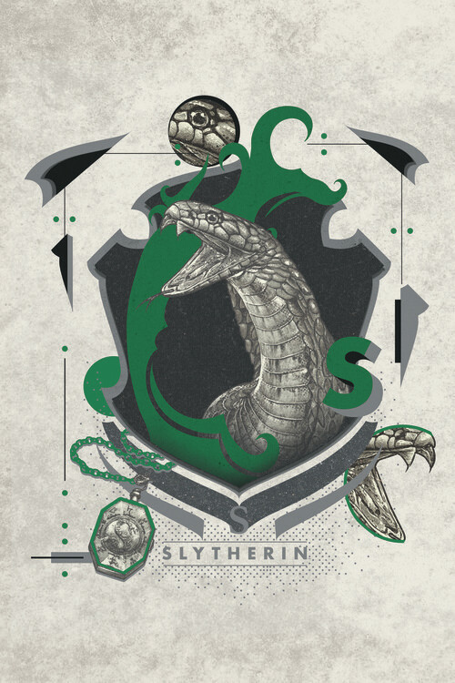 Schilderij op canvas Harry Potter - Slytherin Crest