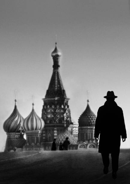 Obraz na plátne Man walking in Red square.