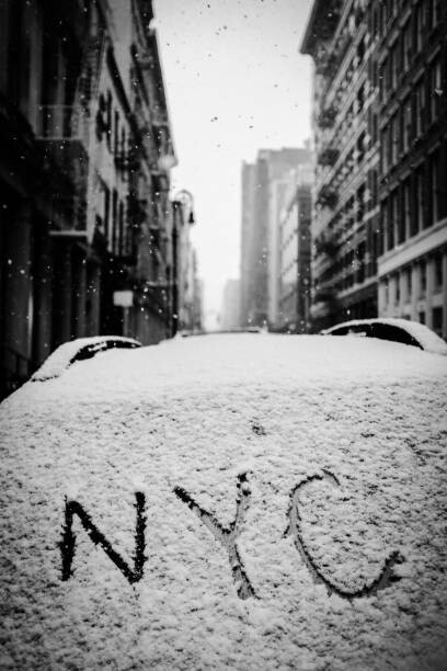 Schilderij op canvas NYC Snow