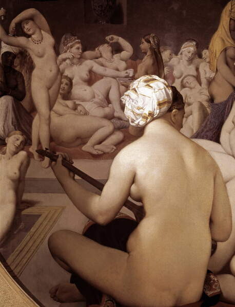 Schilderij op canvas The turkish bath, detail