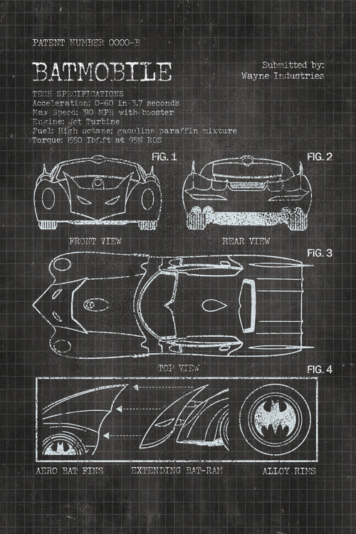 Carta da parati Batmobile - Tech Specifications