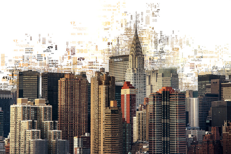 Carta da parati Numbers Collection - Manhattan Skyscrapers