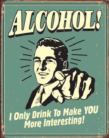 Cartello in metallo ALCOHOL - you interesting