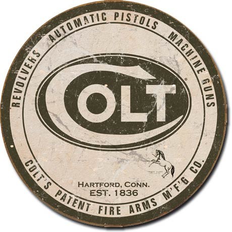 Cartello in metallo COLT - round logo