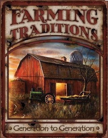 Cartello in metallo FARMING TRADITIONS