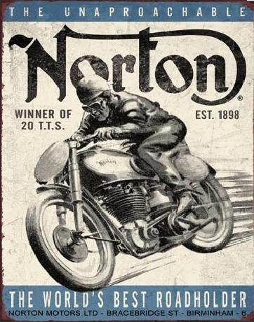 Cartello in metallo NORTON - winner