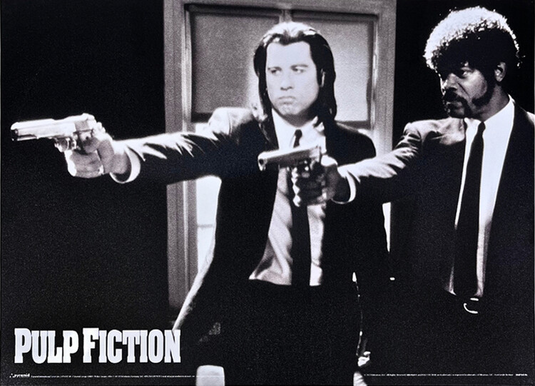 Targa in metallo Pulp Fiction - Black and White Guns
