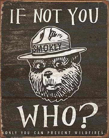 Cartello in metallo SMOKEY BEAR - If Not You