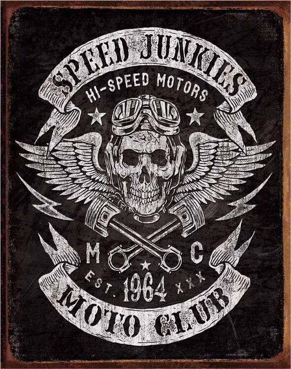 Cartello in metallo Speed Junkies
