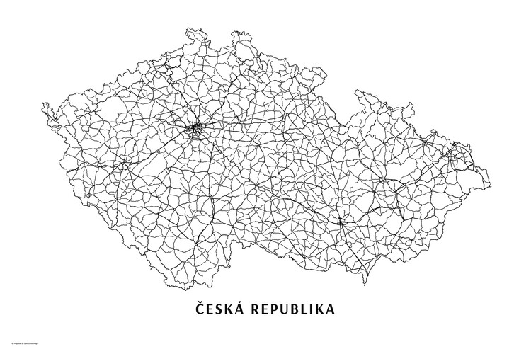 Tričko Česká republika black & white