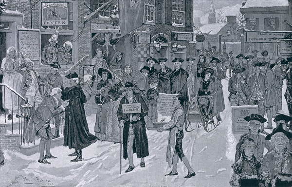 Adesivo murale Christmas Morning in Old New York Before the Revolution