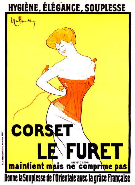 Sticker Plakat Corset print ad by Leonetto Cappiello around 1901