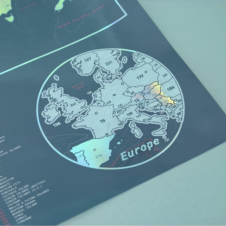 Stírací mapa Rainbow Edition