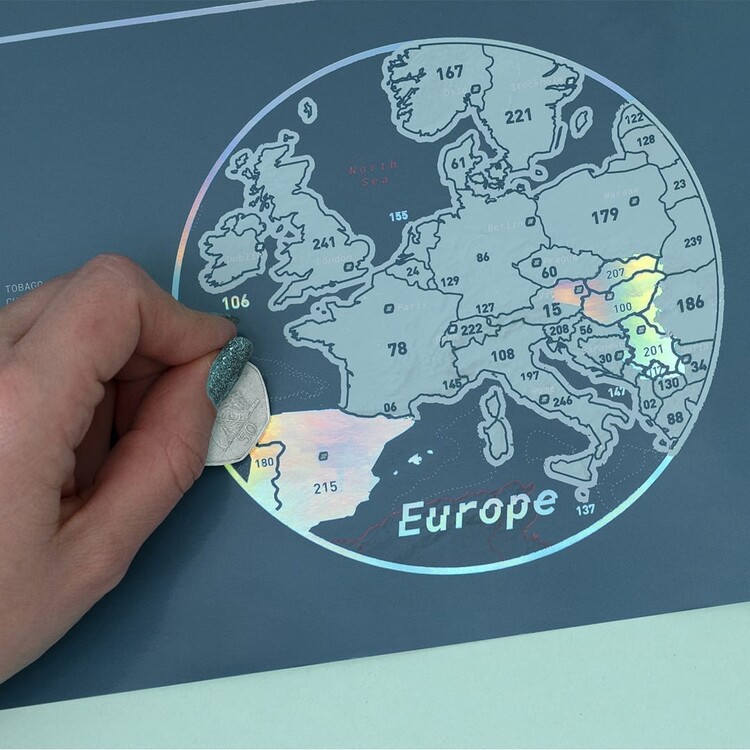 Stírací mapa Rainbow Edition