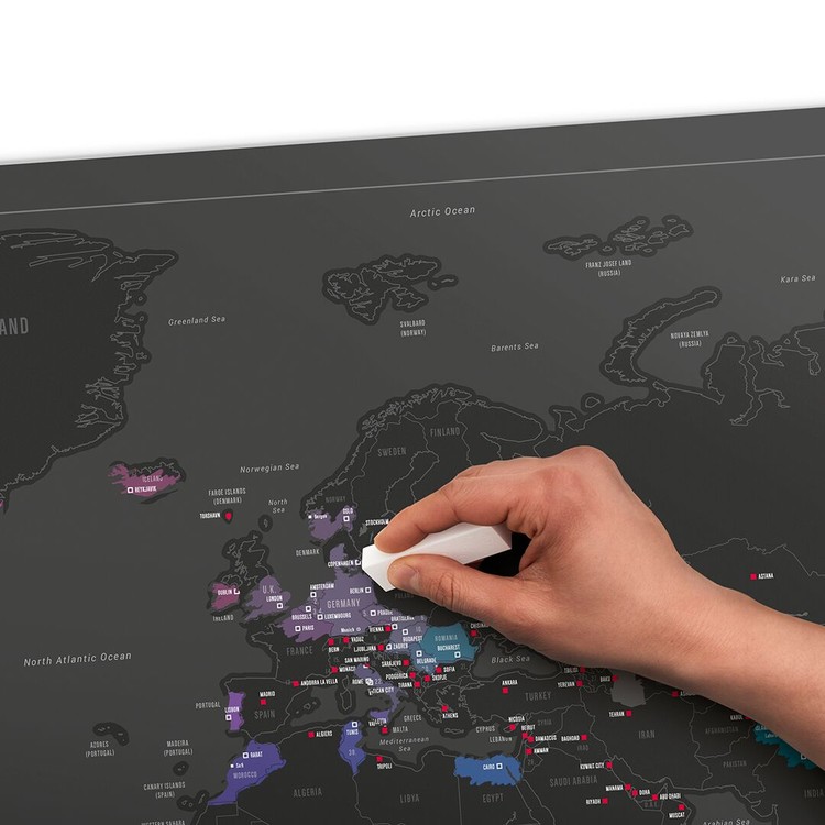 Stírací mapa World Capitals Edition