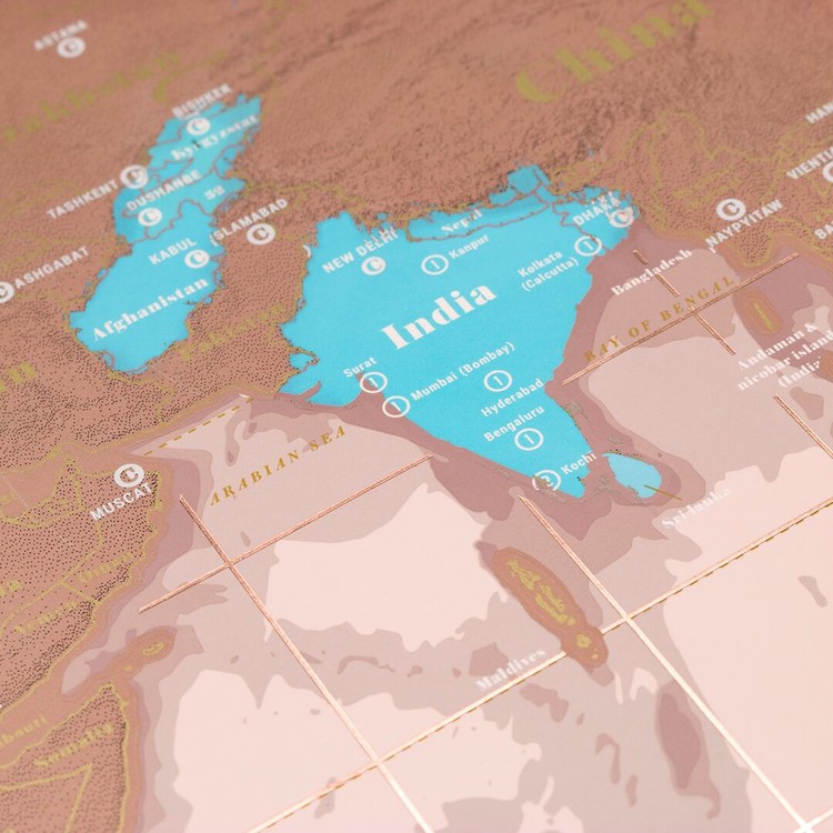 Stírací mapa World Rose Gold Edition