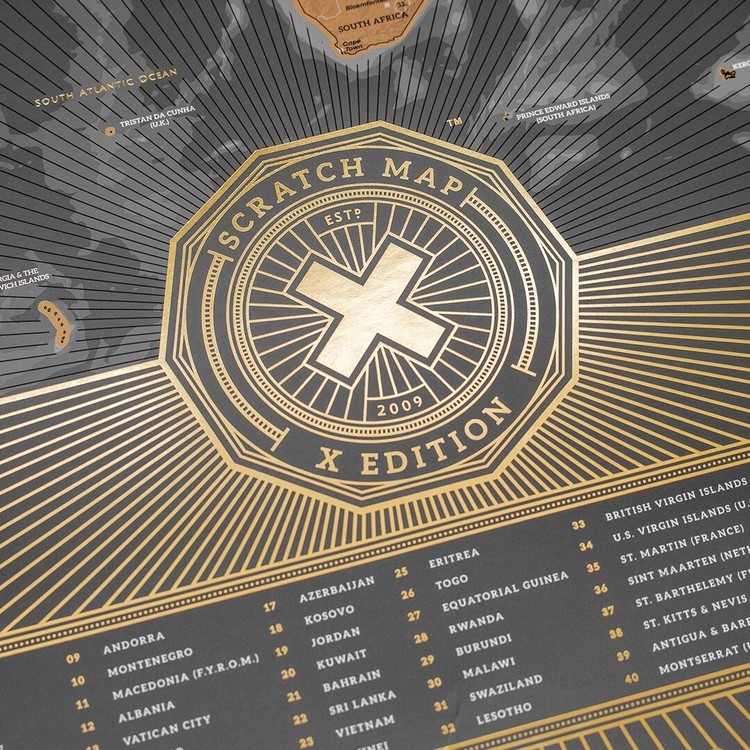 Stírací mapa World X Edition