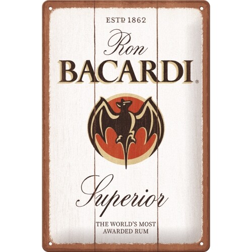Fém tábla Bacardi - Superior White Wood
