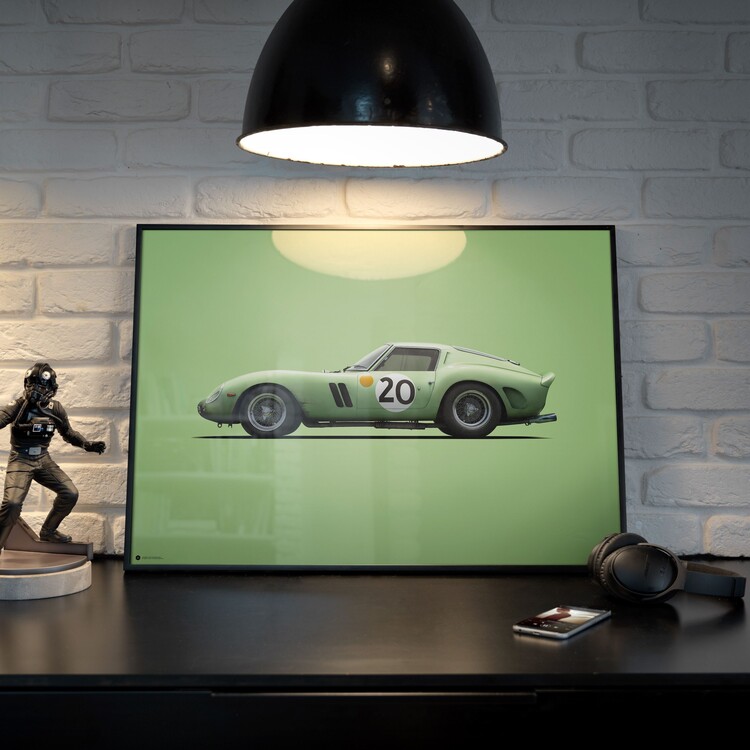 Εκτύπωση έργου τέχνης Ferrari 250 GTO - Green - 24h Le Mans - 1962