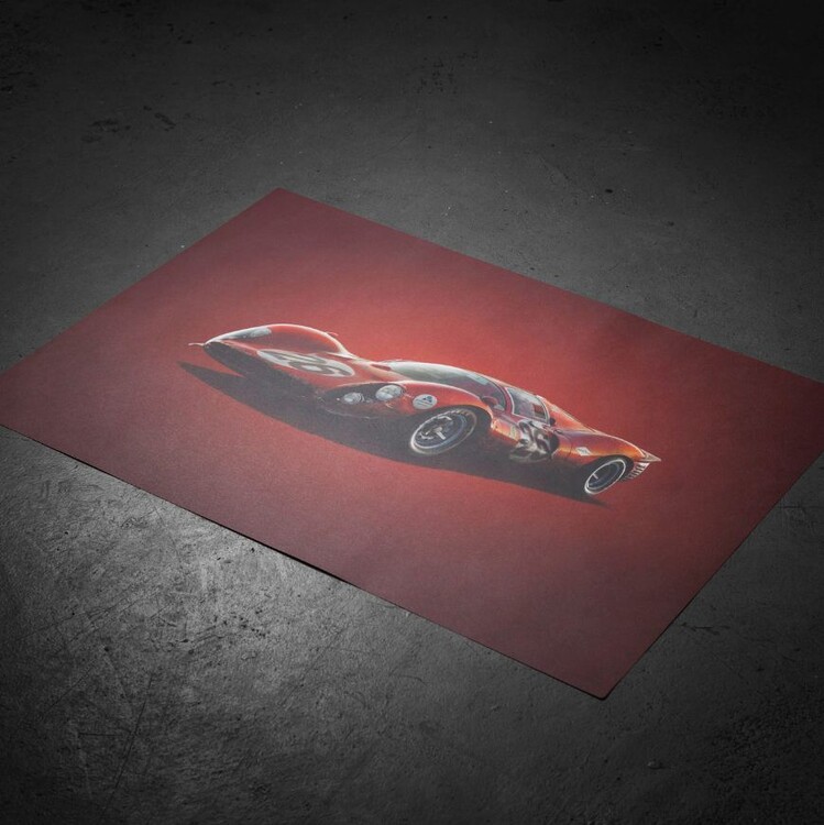 Εκτύπωση έργου τέχνης Ferrari 412P - Red - Daytona - 1967