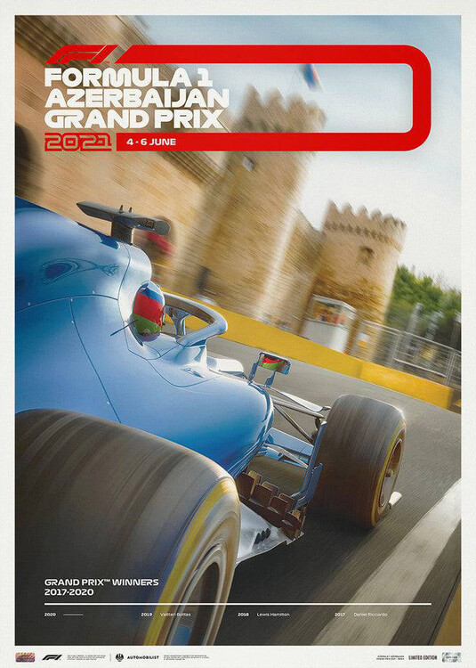 Umělecký tisk Formula 1 Azerbaijan Grand Prix 2021 - Limited Edition
