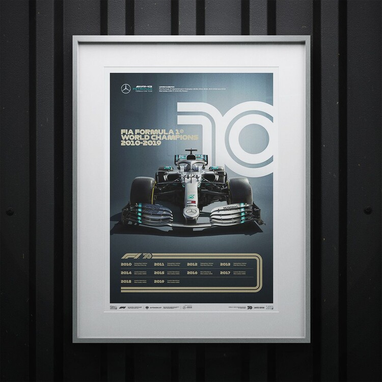 Umělecký tisk Formula 1 Decades - 2010's Mercedes-AMG Petronas F1 Team