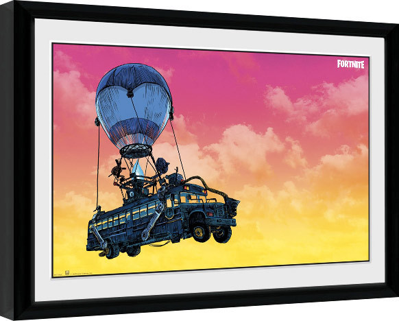 Zarámovaný plakát Fortnite - Battle Bus