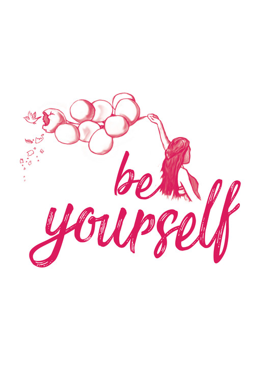Behang Be yourself - Pink