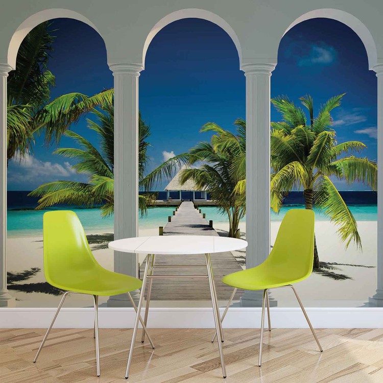 Beach Tropical Paradise Arches Fotobehang Behang Bestel Nu Op Europosters Nl